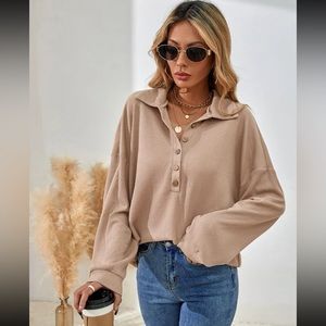 Long sleeve button down tee